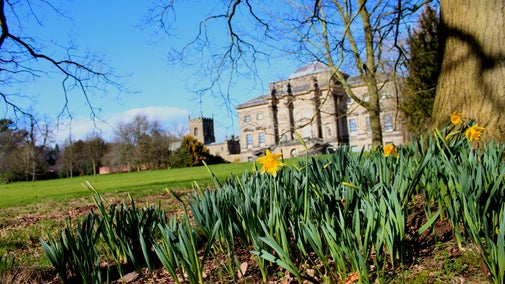Back of Kedleston Hall in spring